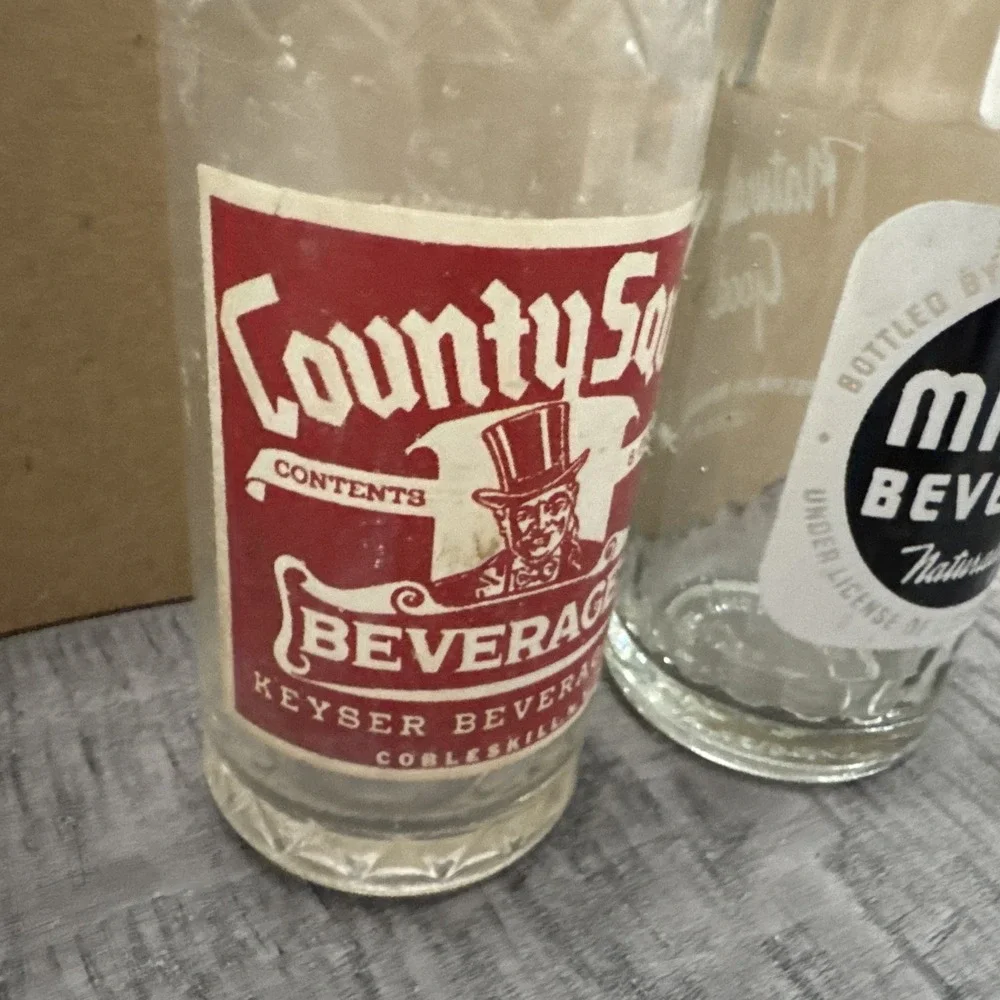 Vintage County Squire Soda Bottle Cobleskill NY & Mission Beverages‎ Lot